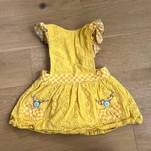 EUC - Matilda Jane yellow bib dress - size 2